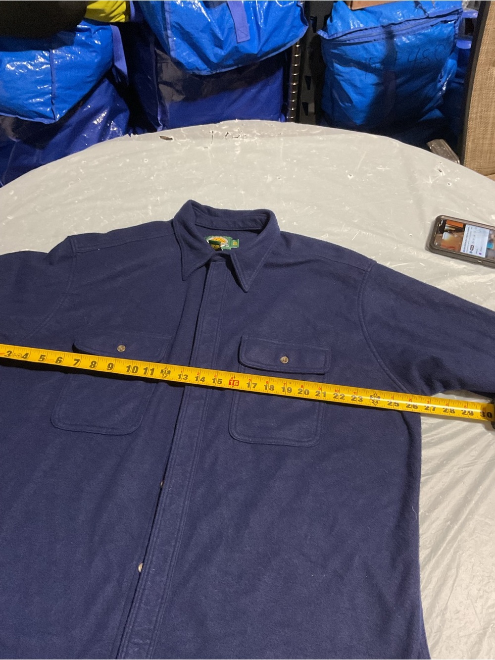Navy Button-Up Shirt Jacket - Picture 6 of 7
